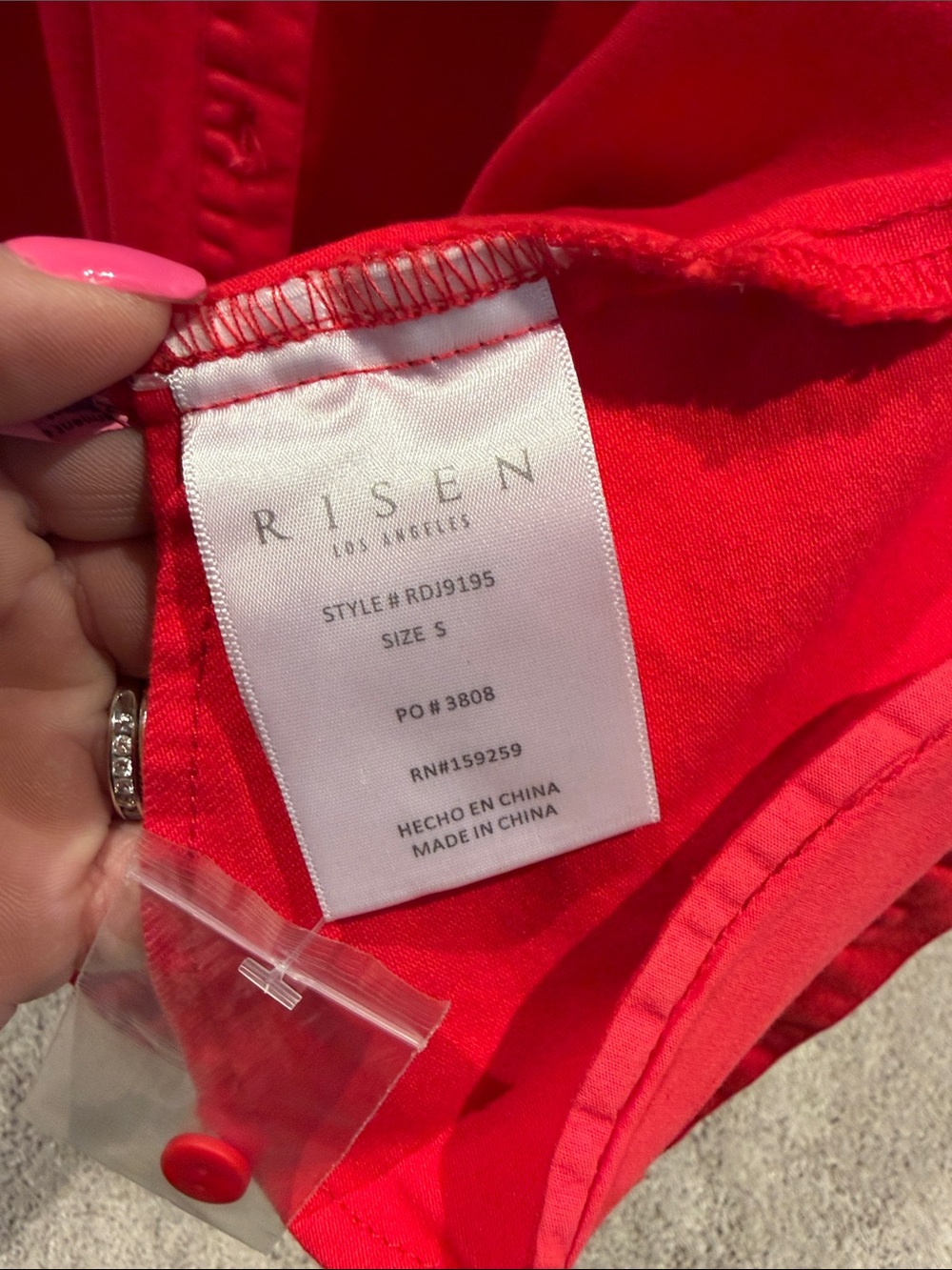 Red risen shacket/jacket  NWT - Picture 6 of 6